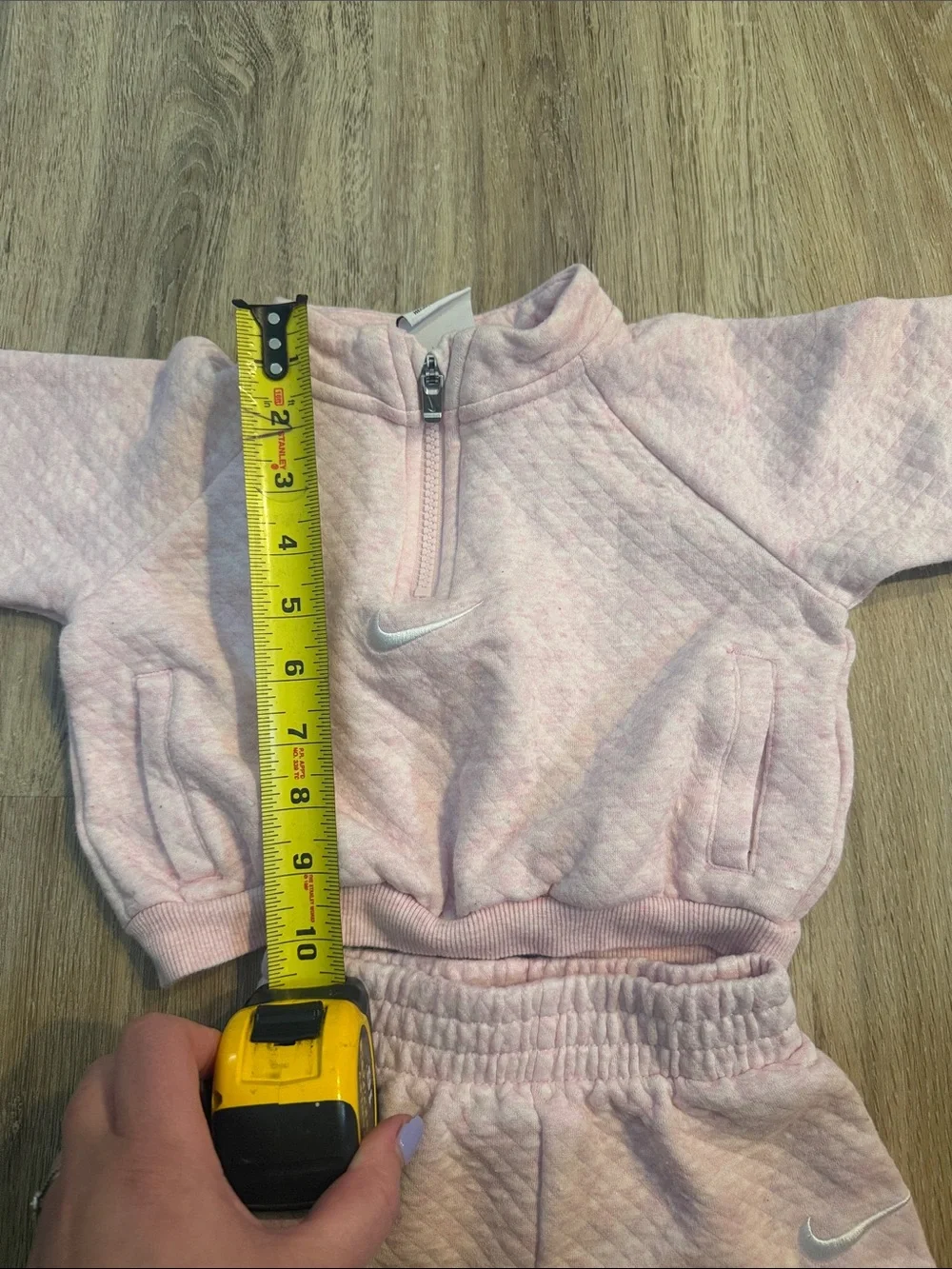 Nike Kids Quilted Pink Sweatpant & Half-Zip Pullover Set